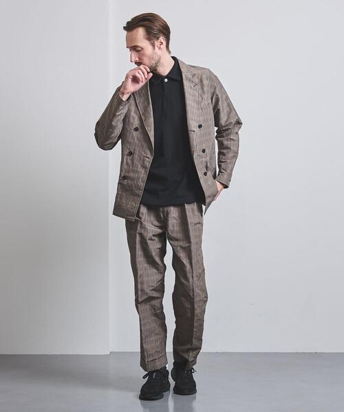 District（ディストリクト）の「＜District （ディストリクト）＞ リネン ナイロン グレンプレイド ２プリーツ ワイド（その他パンツ・メンズ・グレー・48/46/50/44）」の5枚目の写真