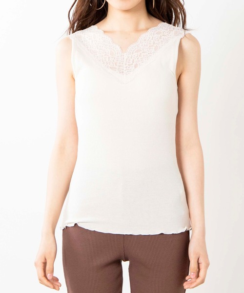 WEGO（ウィゴー）の「WEGO/カップインレースキャミソール（キャミソール・レディース・ブラック/グリーン/ホワイト・MEDIUM/SMALL）」の8枚目の写真