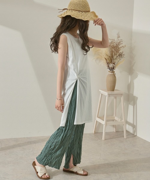 完売品　レーヨンナイロンウエストゴムイージーパンツ　チャコールグレー ORGANIC COTTON TWILL | イージーパンツ / ATON | ファッション