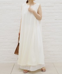 DouDou | 異素材切替フレアワンピース(ワンピース)