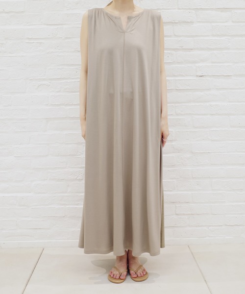 DouDou（ドゥドゥ）の「異素材切替フレアワンピース（ワンピース・レディース・ブラック/オフホワイト/グレイッシュベージュ・FREE）」の15枚目の写真