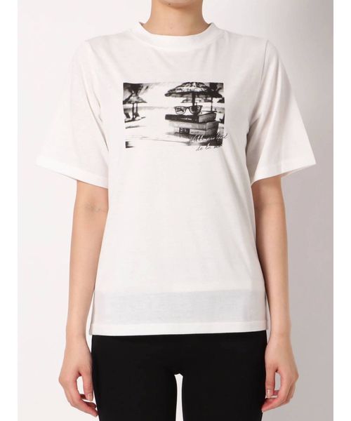 dazzlin（ダズリン）の「ＢＥＡＣＨ　ＶＩＥＷフォトＴシャツ（Tシャツ/カットソー・レディース・ブラック/オフホワイト・FREE）」の10枚目の写真