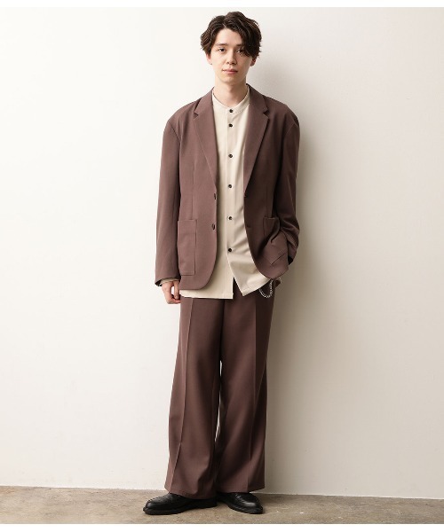 JUNRED（ジュンレッド）の「テクスチャーTRルーズジャケット（テーラードジャケット・メンズ・ブラック/ダークブラウン・S/M/L）」の13枚目の写真