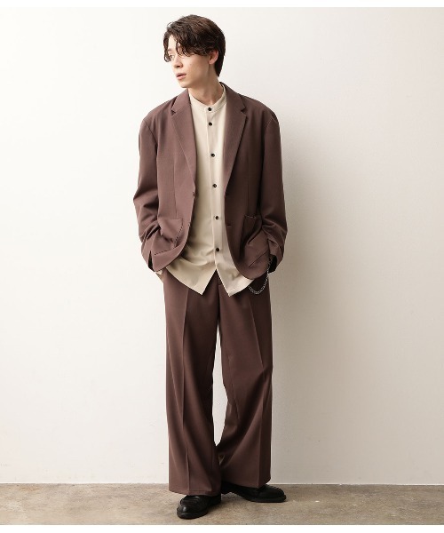 JUNRED（ジュンレッド）の「テクスチャーTRルーズジャケット（テーラードジャケット・メンズ・ブラック/ダークブラウン・S/M/L）」の5枚目の写真