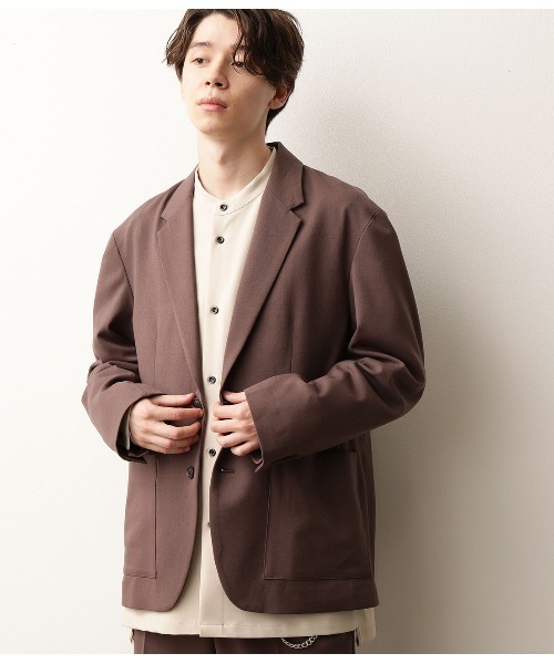 JUNRED（ジュンレッド）の「テクスチャーTRルーズジャケット（テーラードジャケット・メンズ・ブラック/ダークブラウン・S/M/L）」の18枚目の写真