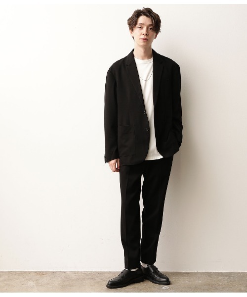 JUNRED（ジュンレッド）の「テクスチャーTRルーズジャケット（テーラードジャケット・メンズ・ブラック/ダークブラウン・S/M/L）」の7枚目の写真