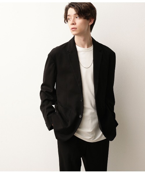JUNRED（ジュンレッド）の「テクスチャーTRルーズジャケット（テーラードジャケット・メンズ・ブラック/ダークブラウン・S/M/L）」の14枚目の写真