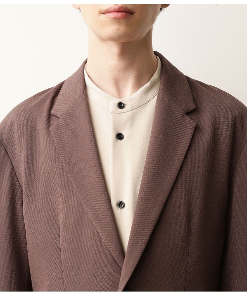 JUNRED（ジュンレッド）の「テクスチャーTRルーズジャケット（テーラードジャケット・メンズ・ブラック/ダークブラウン・S/M/L）」の8枚目の写真