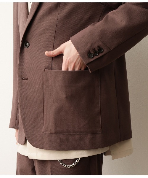 JUNRED（ジュンレッド）の「テクスチャーTRルーズジャケット（テーラードジャケット・メンズ・ブラック/ダークブラウン・S/M/L）」の12枚目の写真