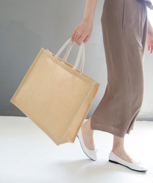 SESTO(セスト)の「ジュートスクエアラージトートバッグ(トートバッグ・レディース・ベージュ・ONE SIZE)」の5枚目の写真