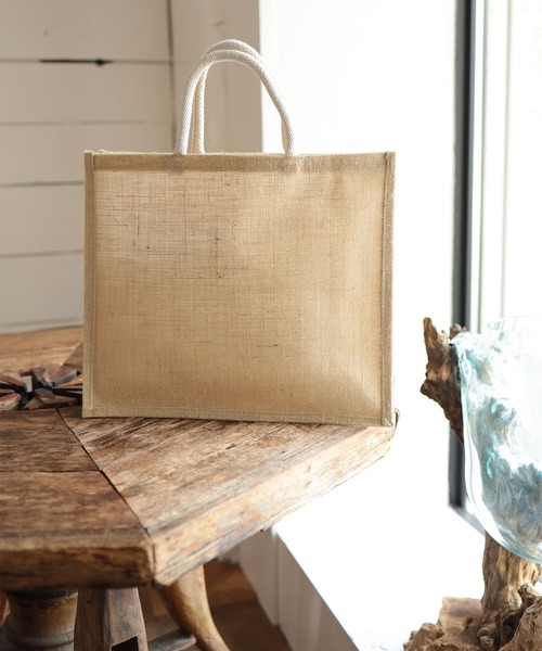 SESTO(セスト)の「ジュートスクエアラージトートバッグ(トートバッグ・レディース・ベージュ・ONE SIZE)」の2枚目の写真