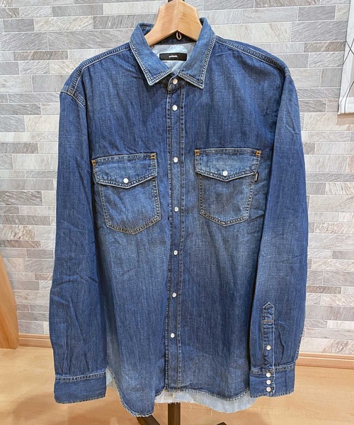 レイヤードスタイル ウォッシュ加工 デニムシャツ D Rooke C シャツ ブラウス Diesel ディーゼル のファッション通販 Zozotown