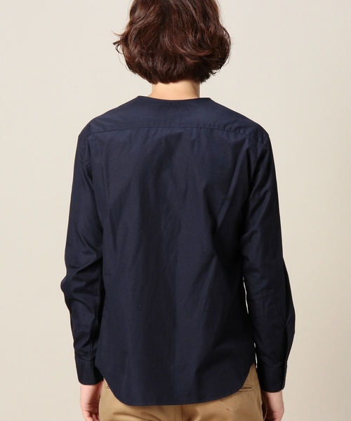 BEAUTY&YOUTH UNITED ARROWS（ビューティーアンドユースユナイテッドアローズ）の「BY ポプリン ノーカラー シャツ ◆（シャツ/ブラウス・メンズ・ホワイト/ネイビー・X-LARGE/LARGE/MEDIUM/SMALL）」の5枚目の写真