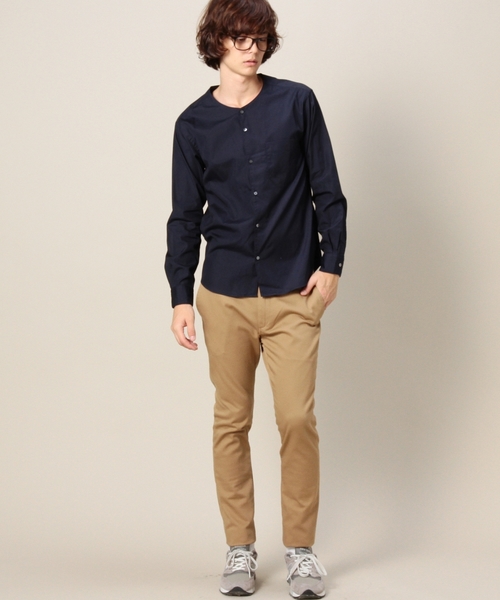 BEAUTY&YOUTH UNITED ARROWS（ビューティーアンドユースユナイテッドアローズ）の「BY ポプリン ノーカラー シャツ ◆（シャツ/ブラウス・メンズ・ホワイト/ネイビー・X-LARGE/LARGE/MEDIUM/SMALL）」の12枚目の写真