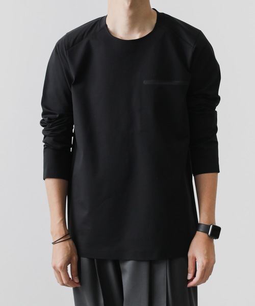ATTACHMENT（アタッチメント）の「PONTE JERSEY TECHNICAL T-SHIRT L/S（Tシャツ/カットソー・メンズ・ホワイト/ブラック/ダークグリーン・1/2/3/4）」の2枚目の写真