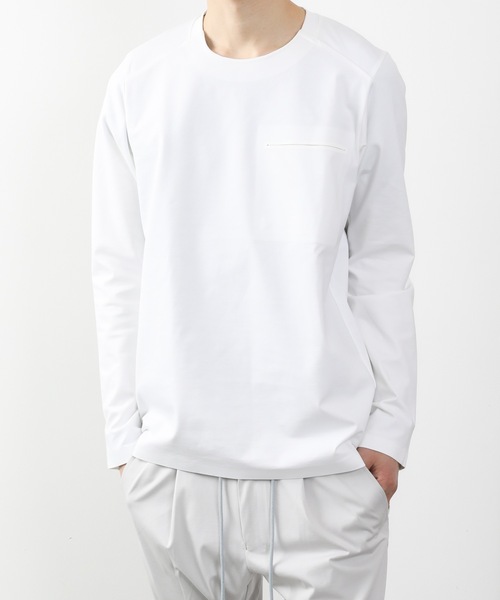 ATTACHMENT（アタッチメント）の「PONTE JERSEY TECHNICAL T-SHIRT L/S（Tシャツ/カットソー・メンズ・ホワイト/ブラック/ダークグリーン・1/2/3/4）」の15枚目の写真