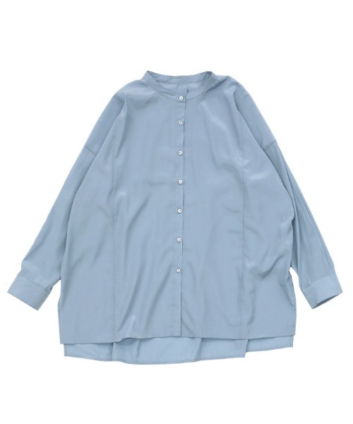 select MOCA（セレクトモカ）の「2021 SS ノーカラ―スムースサテンシャツ（シャツ/ブラウス・レディース・ブルー/ピンク/ホワイト・FREE）」の17枚目の写真