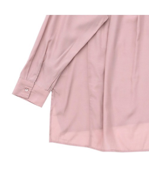 select MOCA（セレクトモカ）の「2021 SS ノーカラ―スムースサテンシャツ（シャツ/ブラウス・レディース・ブルー/ピンク/ホワイト・FREE）」の8枚目の写真