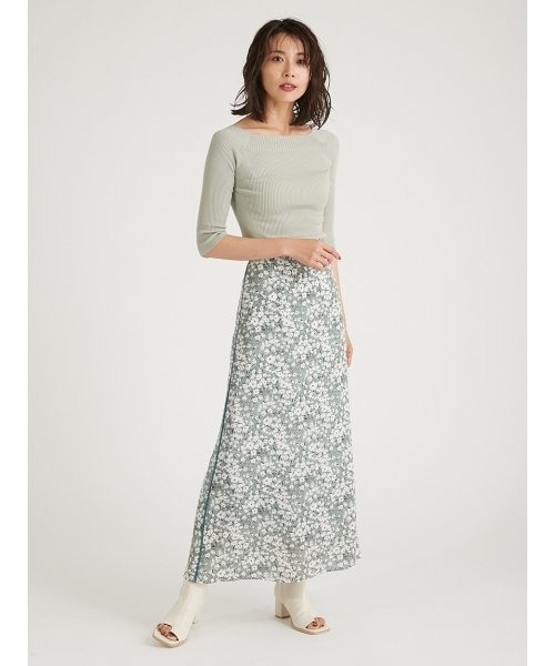 FRAY I.D(フレイアイディー)の「サイドラインプリントナロースカート(スカート・レディース・ピンク/グリーン/イエロー・0/1)」の20枚目の写真