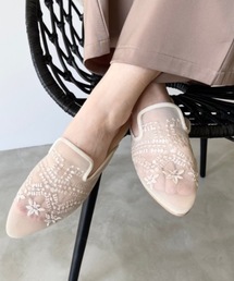 NEUNA | シースルー刺繍シアーフラットサンダル(サンダル)
