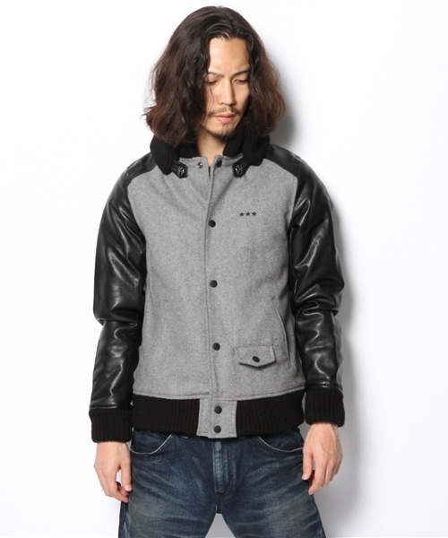 VENCEEXCHANGE（ヴァンスエクスチェンジ）の「メルトンドンキースタジャン（スタジャン・メンズ・シルバー/ブラック・SMALL/LARGE/MEDIUM）」の3枚目の写真