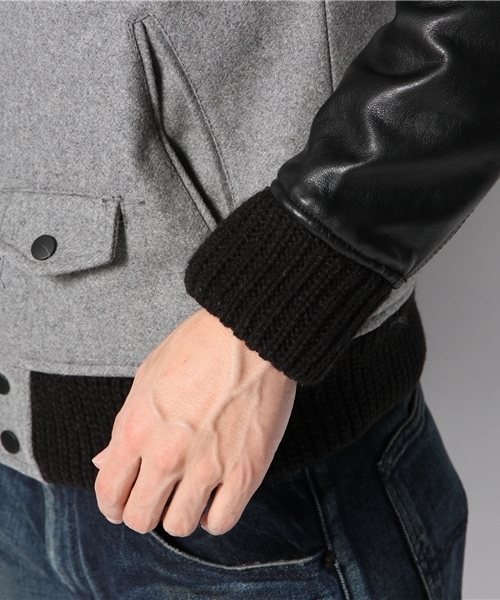 VENCEEXCHANGE（ヴァンスエクスチェンジ）の「メルトンドンキースタジャン（スタジャン・メンズ・シルバー/ブラック・SMALL/LARGE/MEDIUM）」の10枚目の写真