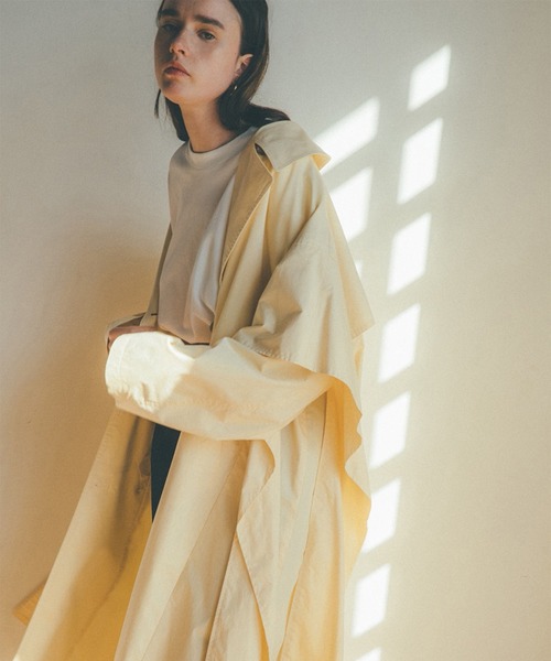 CLANE(クラネ)の「【CLANE(クラネ)】サイドリボントレンチコート/SIDE RIBBON TRENCH COAT(トレンチコート・レディース・ベージュ/イエロー・1)」の7枚目の写真