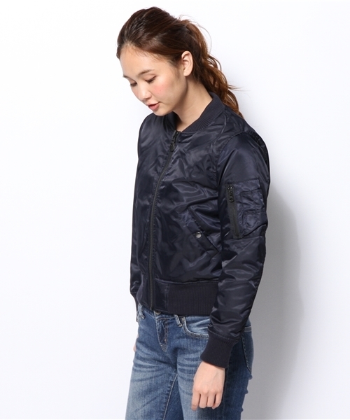 CIAOPANIC（チャオパニック）の「【Ciaopanic】MA-1（ブルゾン・レディース・ネイビー/オリーブ・FREE）」の4枚目の写真