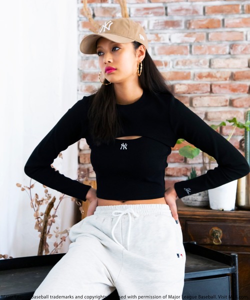 BACK TO THE FIELD（バック トゥー ザ フィールド）の「【MLB】バストオープンセットトップス（Tシャツ/カットソー・レディース・ブラック/ベージュ/パープル・FREE）」の5枚目の写真