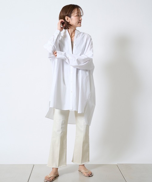 DouDou（ドゥドゥ）の「ビッグチュニックシャツ（シャツ/ブラウス・レディース・ホワイト・FREE）」の5枚目の写真