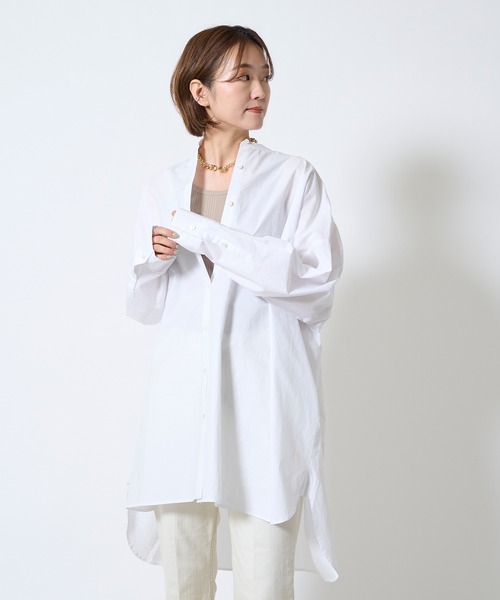 DouDou（ドゥドゥ）の「ビッグチュニックシャツ（シャツ/ブラウス・レディース・ホワイト・FREE）」の9枚目の写真