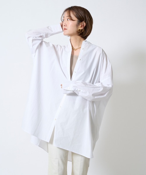 DouDou（ドゥドゥ）の「ビッグチュニックシャツ（シャツ/ブラウス・レディース・ホワイト・FREE）」の7枚目の写真