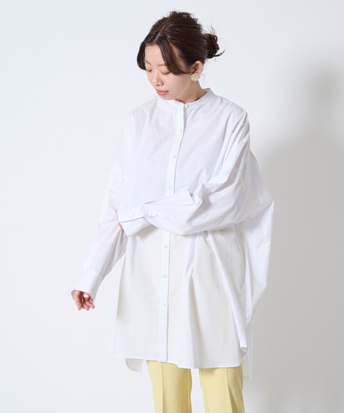 DouDou（ドゥドゥ）の「ビッグチュニックシャツ（シャツ/ブラウス・レディース・ホワイト・FREE）」の4枚目の写真