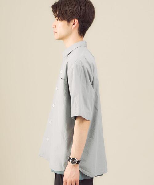 DANTON（ダントン）の「[ ダントン ] DANTON ポプリン ワイドカラー 半袖 シャツ（シャツ/ブラウス・メンズ・ホワイト/ライトグレー・40/42）」の8枚目の写真