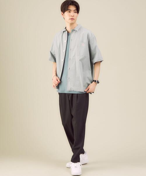 DANTON（ダントン）の「[ ダントン ] DANTON ポプリン ワイドカラー 半袖 シャツ（シャツ/ブラウス・メンズ・ホワイト/ライトグレー・40/42）」の9枚目の写真