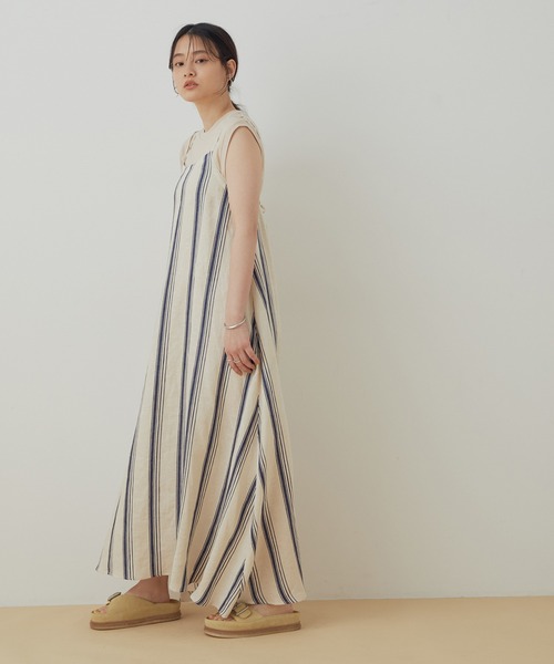 ADAM ET ROPE'（アダムエロペ）の「【missing you already】STRIPE STRAP DRESS（ワンピース・レディース・ベージュ系その他・1）」の8枚目の写真