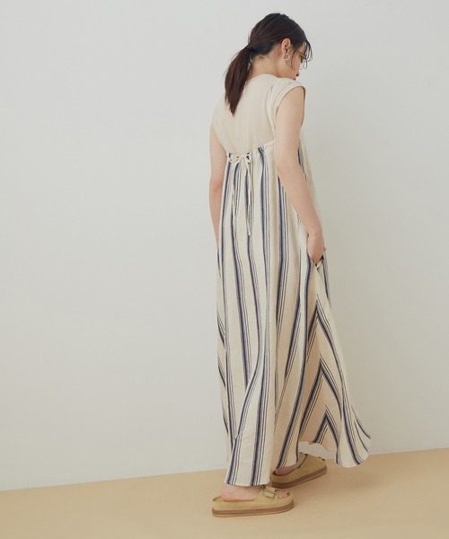 ADAM ET ROPE'（アダムエロペ）の「【missing you already】STRIPE STRAP DRESS（ワンピース・レディース・ベージュ系その他・1）」の6枚目の写真