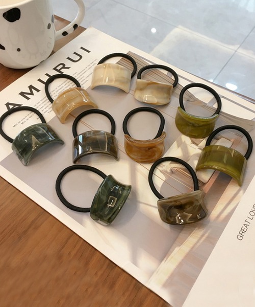 aimoha（アイモハ）の「韓国風ヘアゴム（ヘアゴム・レディース・ブラウン/ネイビー・FREE）」の5枚目の写真