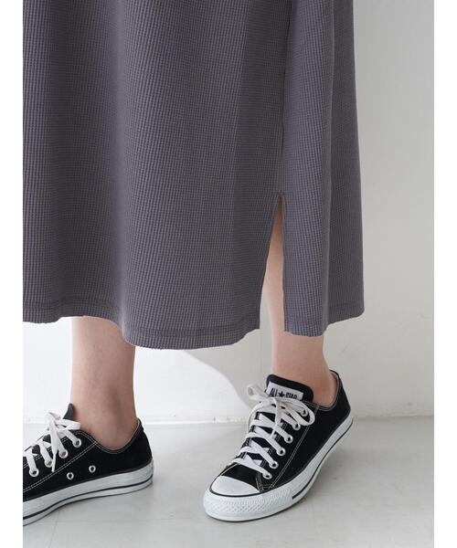 YECCA VECCA(イェッカヴェッカ)の「・2wayワッフルワンピース *(ワンピース・レディース・グレー/チャコールグレー/ミント・FREE)」の12枚目の写真