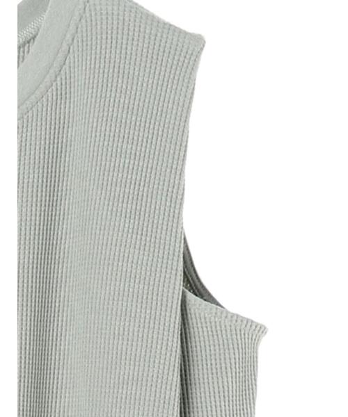 YECCA VECCA(イェッカヴェッカ)の「・2wayワッフルワンピース *(ワンピース・レディース・グレー/チャコールグレー/ミント・FREE)」の8枚目の写真