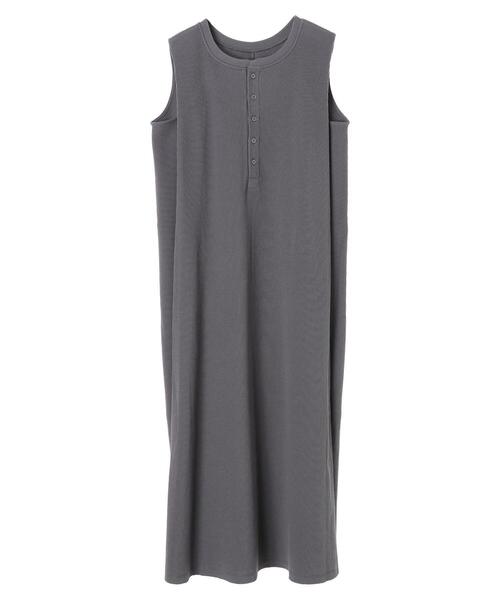 YECCA VECCA(イェッカヴェッカ)の「・2wayワッフルワンピース *(ワンピース・レディース・グレー/チャコールグレー/ミント・FREE)」の5枚目の写真