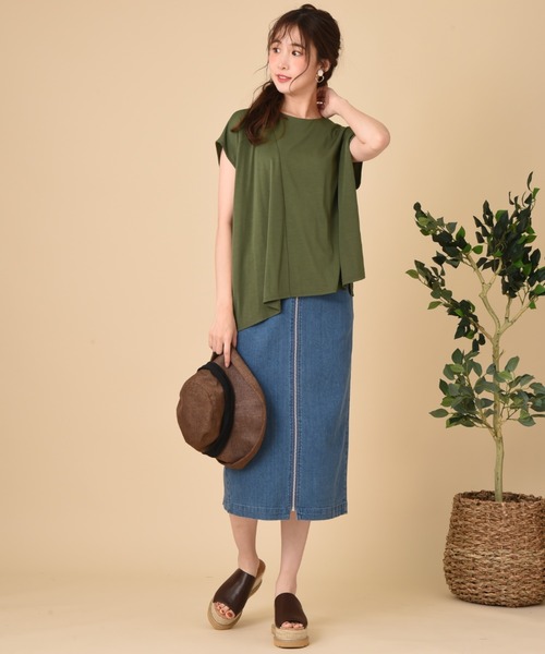 INTERPLANET（インタープラネット）の「フロントファスナーデニムタイトスカート（デニムスカート・レディース・ネイビー/ブルー・FREE）」の20枚目の写真