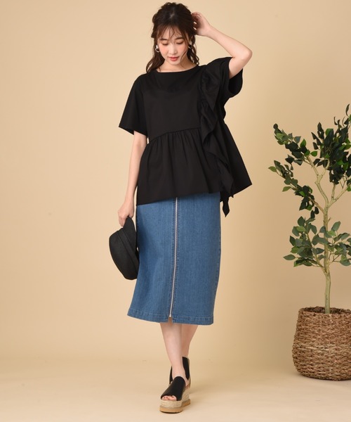 INTERPLANET（インタープラネット）の「フロントファスナーデニムタイトスカート（デニムスカート・レディース・ネイビー/ブルー・FREE）」の18枚目の写真