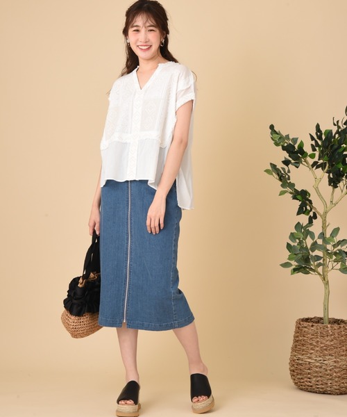 INTERPLANET（インタープラネット）の「フロントファスナーデニムタイトスカート（デニムスカート・レディース・ネイビー/ブルー・FREE）」の22枚目の写真