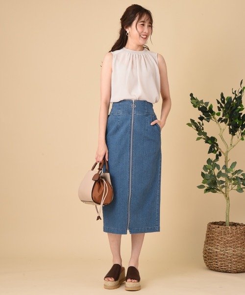 INTERPLANET（インタープラネット）の「フロントファスナーデニムタイトスカート（デニムスカート・レディース・ネイビー/ブルー・FREE）」の21枚目の写真