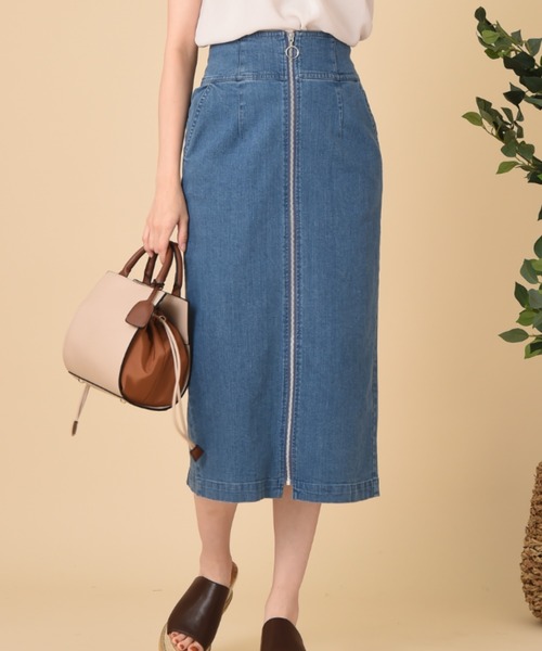 INTERPLANET（インタープラネット）の「フロントファスナーデニムタイトスカート（デニムスカート・レディース・ネイビー/ブルー・FREE）」の14枚目の写真