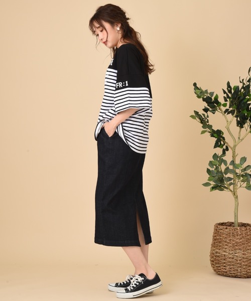 INTERPLANET（インタープラネット）の「フロントファスナーデニムタイトスカート（デニムスカート・レディース・ネイビー/ブルー・FREE）」の10枚目の写真