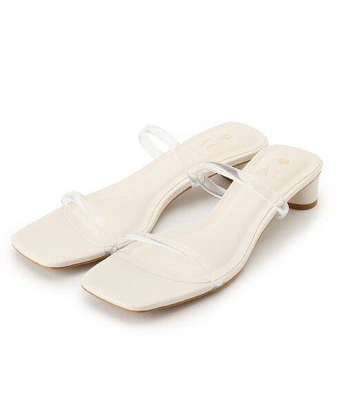 AG by aquagirl（エージーバイアクアガール）の「◆クリアベルトミドルヒールミュール（サンダル・レディース・ホワイト/グレー/ライトグリーン・02/03）」の4枚目の写真