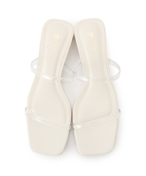 AG by aquagirl（エージーバイアクアガール）の「◆クリアベルトミドルヒールミュール（サンダル・レディース・ホワイト/グレー/ライトグリーン・02/03）」の9枚目の写真