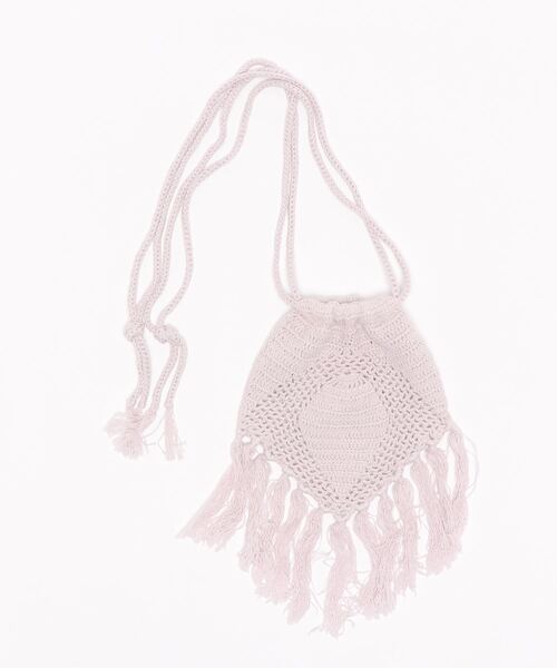 MOUSSY（マウジー）の「CROCHET FRINGE バッグ（ショルダーバッグ・レディース・ブラック/アイボリー/ライトパープル・FREE）」の6枚目の写真